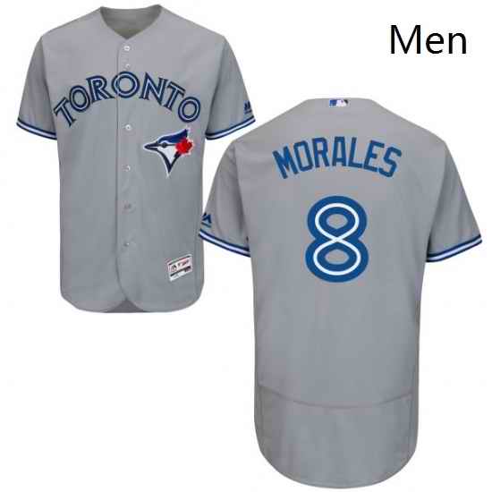 Mens Majestic Toronto Blue Jays 8 Kendrys Morales Grey Flexbase Authentic Collection MLB Jersey